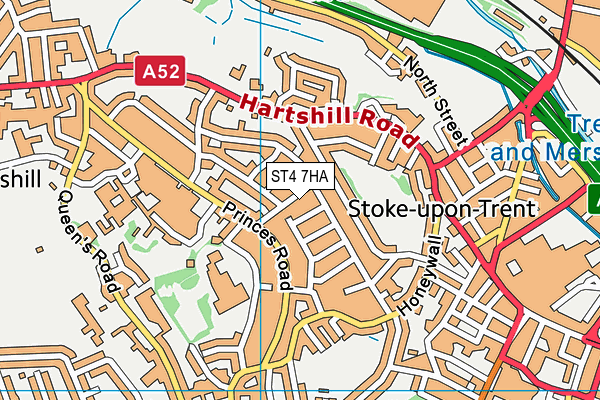 ST4 7HA map - OS VectorMap District (Ordnance Survey)