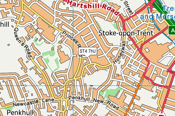 ST4 7HJ map - OS VectorMap District (Ordnance Survey)