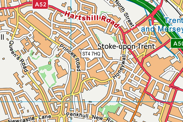 ST4 7HQ map - OS VectorMap District (Ordnance Survey)