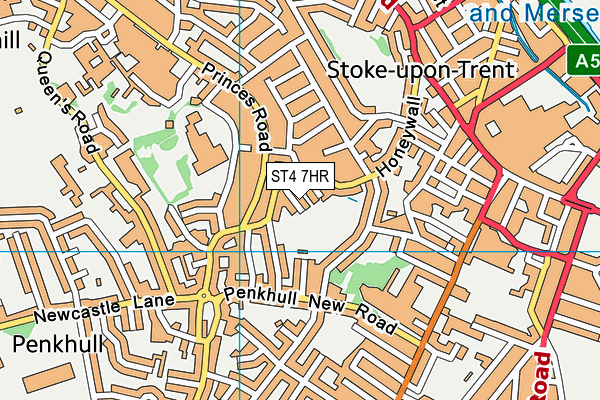 ST4 7HR map - OS VectorMap District (Ordnance Survey)