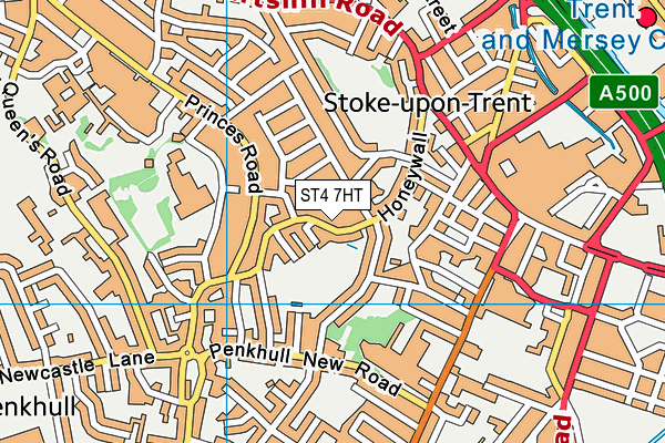 ST4 7HT map - OS VectorMap District (Ordnance Survey)