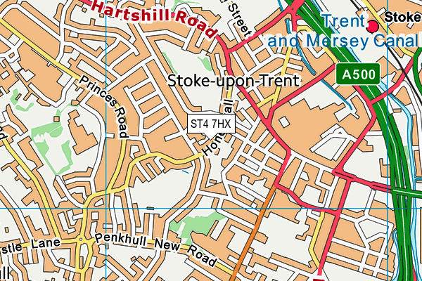ST4 7HX map - OS VectorMap District (Ordnance Survey)