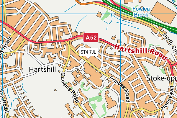 ST4 7JL map - OS VectorMap District (Ordnance Survey)