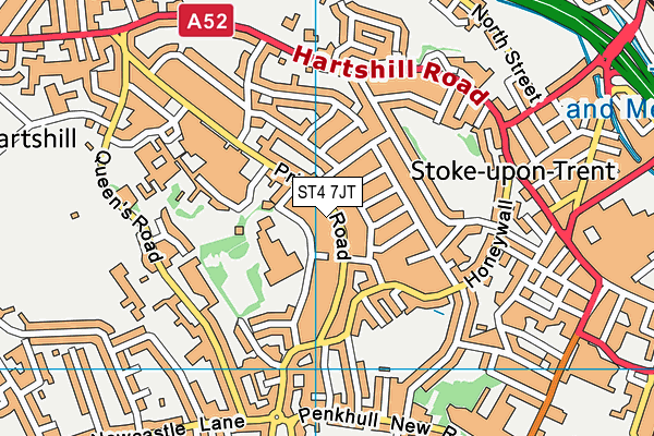 ST4 7JT map - OS VectorMap District (Ordnance Survey)