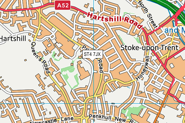 ST4 7JX map - OS VectorMap District (Ordnance Survey)