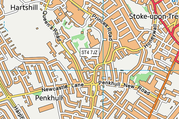 ST4 7JZ map - OS VectorMap District (Ordnance Survey)