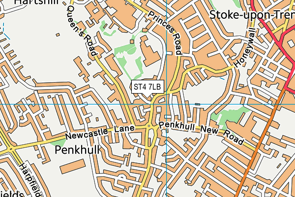 ST4 7LB map - OS VectorMap District (Ordnance Survey)