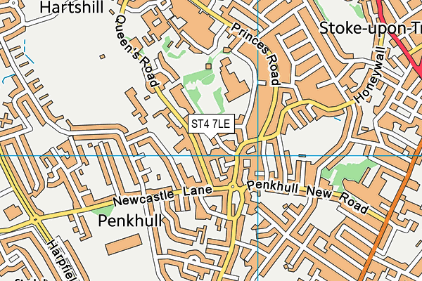 ST4 7LE map - OS VectorMap District (Ordnance Survey)