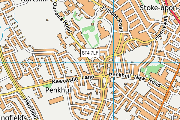 ST4 7LF map - OS VectorMap District (Ordnance Survey)