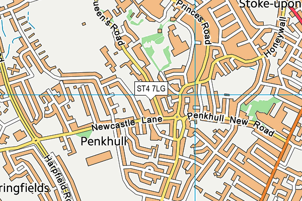 ST4 7LG map - OS VectorMap District (Ordnance Survey)