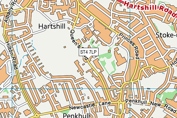 ST4 7LP map - OS VectorMap District (Ordnance Survey)