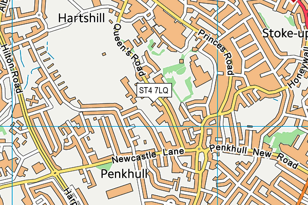 ST4 7LQ map - OS VectorMap District (Ordnance Survey)
