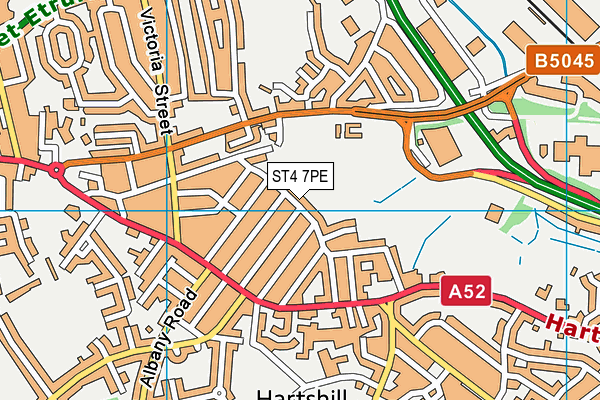 ST4 7PE map - OS VectorMap District (Ordnance Survey)