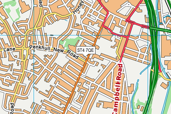 ST4 7QE map - OS VectorMap District (Ordnance Survey)