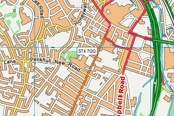 ST4 7QQ map - OS VectorMap District (Ordnance Survey)