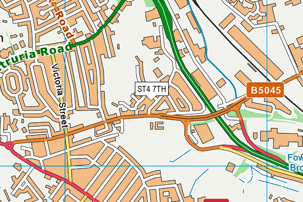 ST4 7TH map - OS VectorMap District (Ordnance Survey)