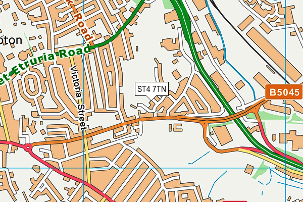 ST4 7TN map - OS VectorMap District (Ordnance Survey)