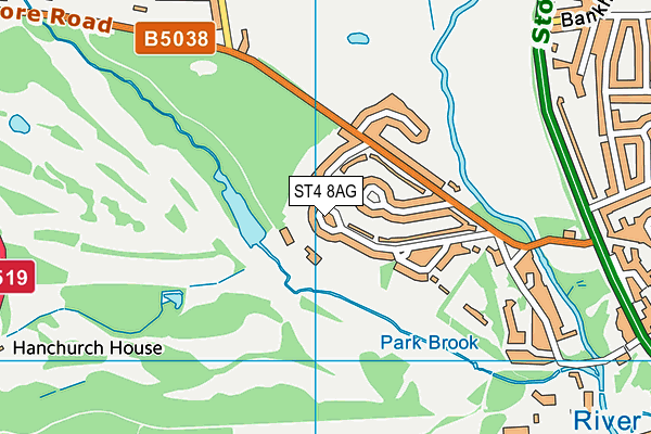 ST4 8AG map - OS VectorMap District (Ordnance Survey)