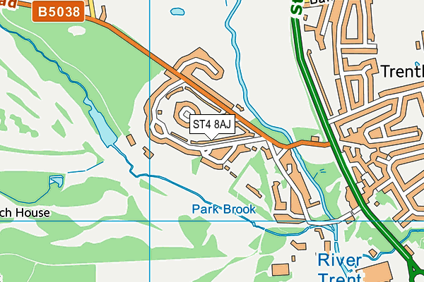 ST4 8AJ map - OS VectorMap District (Ordnance Survey)