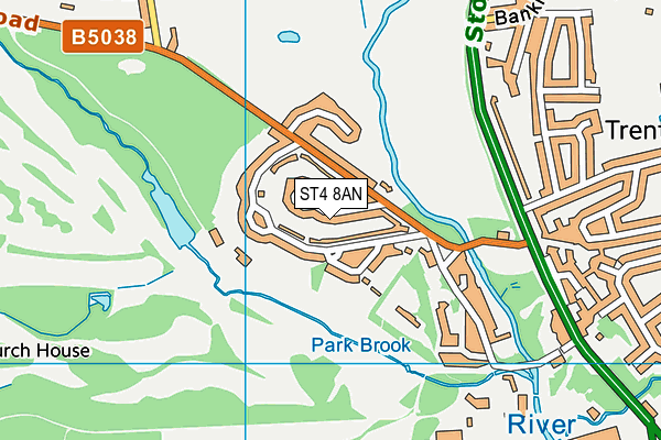 ST4 8AN map - OS VectorMap District (Ordnance Survey)