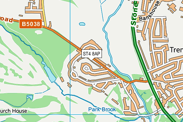 ST4 8AP map - OS VectorMap District (Ordnance Survey)
