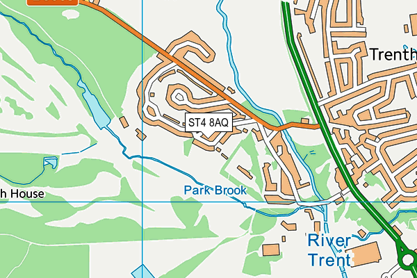 ST4 8AQ map - OS VectorMap District (Ordnance Survey)