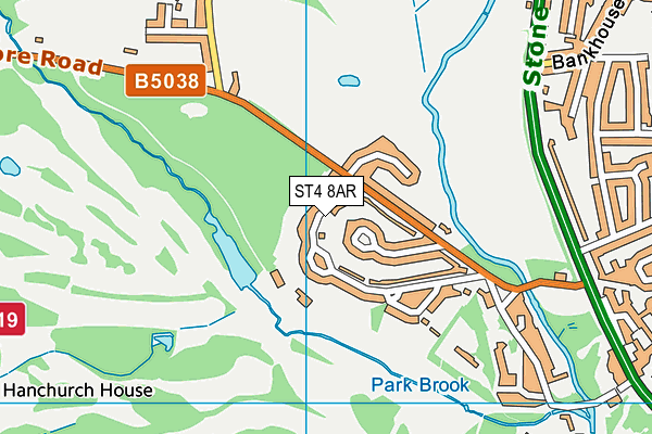 ST4 8AR map - OS VectorMap District (Ordnance Survey)