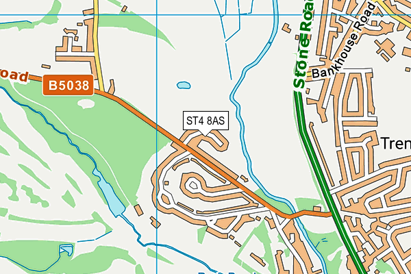 ST4 8AS map - OS VectorMap District (Ordnance Survey)