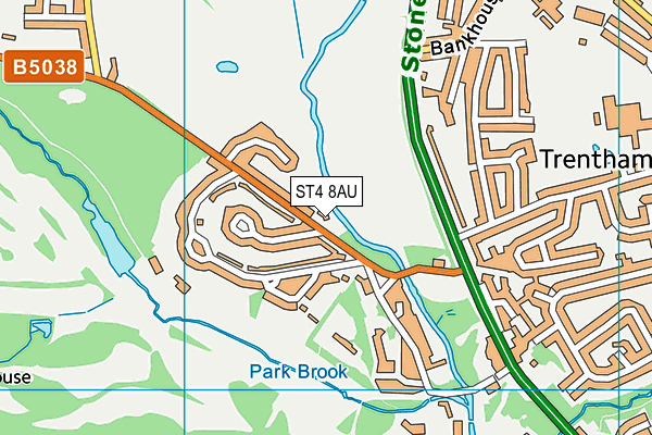 ST4 8AU map - OS VectorMap District (Ordnance Survey)