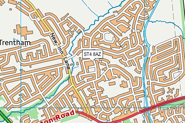 ST4 8AZ map - OS VectorMap District (Ordnance Survey)