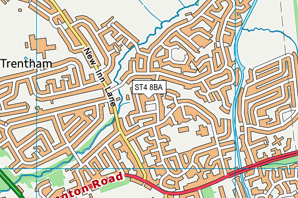 ST4 8BA map - OS VectorMap District (Ordnance Survey)