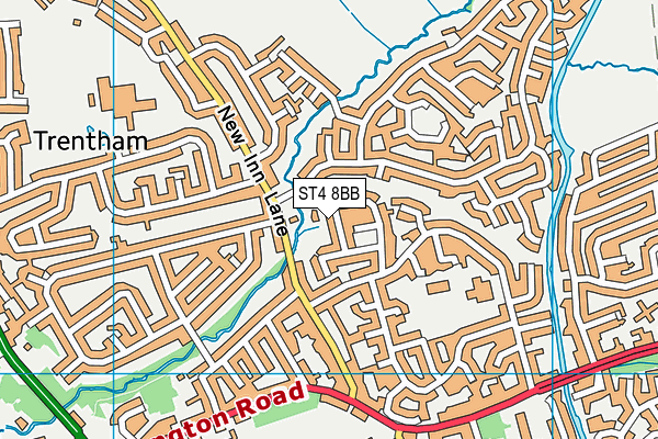 ST4 8BB map - OS VectorMap District (Ordnance Survey)