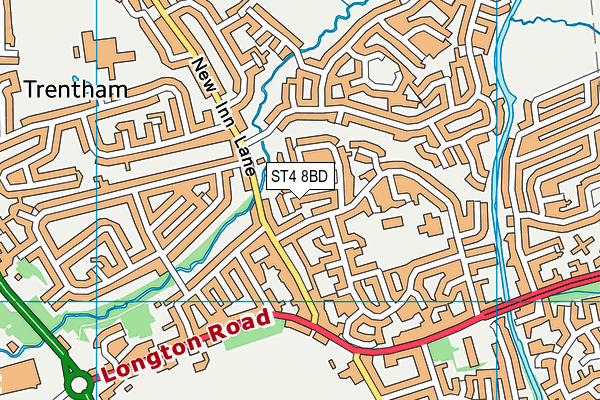 ST4 8BD map - OS VectorMap District (Ordnance Survey)