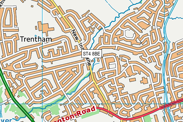 Trentham Rufc map (ST4 8BE) - OS VectorMap District (Ordnance Survey)