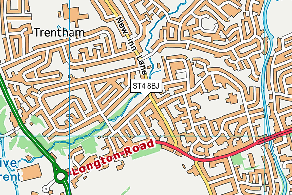 ST4 8BJ map - OS VectorMap District (Ordnance Survey)
