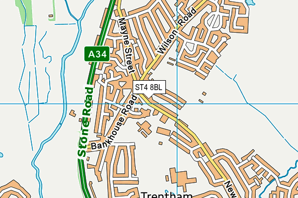 ST4 8BL map - OS VectorMap District (Ordnance Survey)