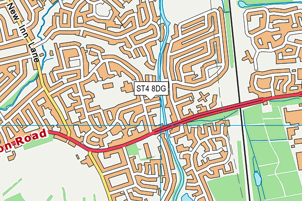 ST4 8DG map - OS VectorMap District (Ordnance Survey)