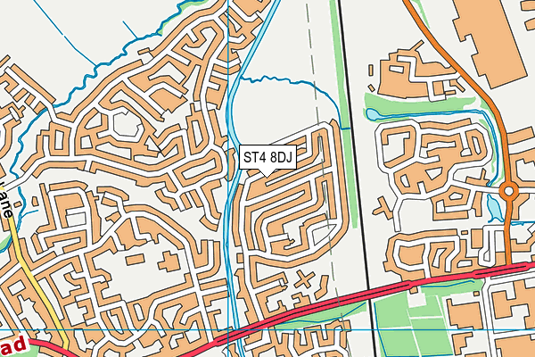 ST4 8DJ map - OS VectorMap District (Ordnance Survey)