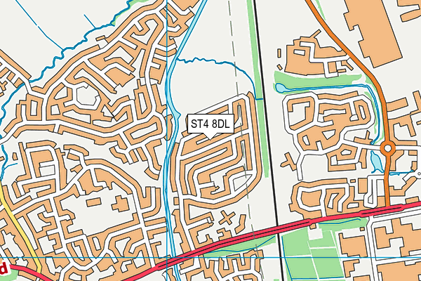 ST4 8DL map - OS VectorMap District (Ordnance Survey)