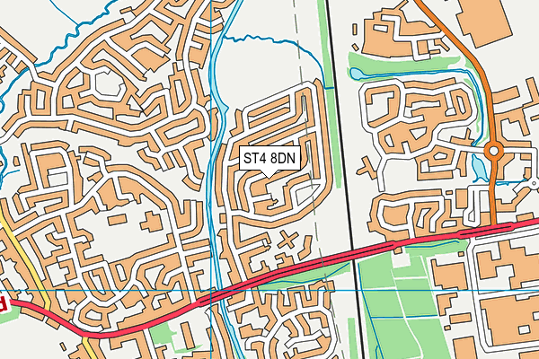 ST4 8DN map - OS VectorMap District (Ordnance Survey)