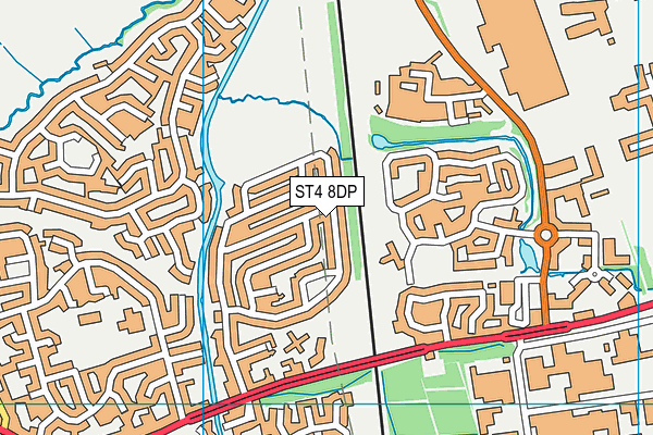 ST4 8DP map - OS VectorMap District (Ordnance Survey)