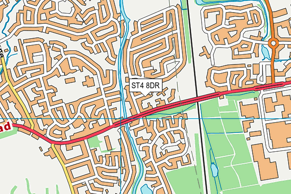 ST4 8DR map - OS VectorMap District (Ordnance Survey)