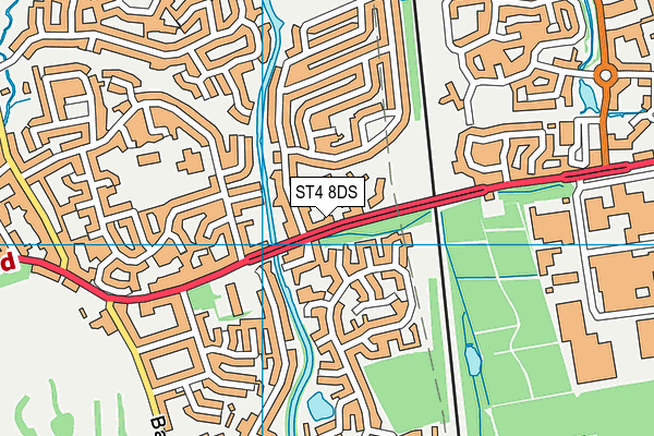 ST4 8DS map - OS VectorMap District (Ordnance Survey)