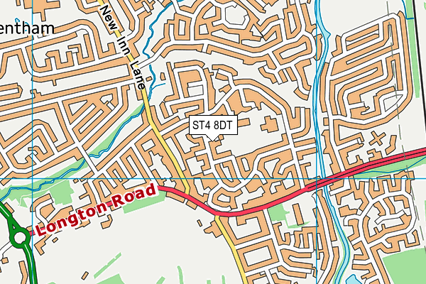 ST4 8DT map - OS VectorMap District (Ordnance Survey)