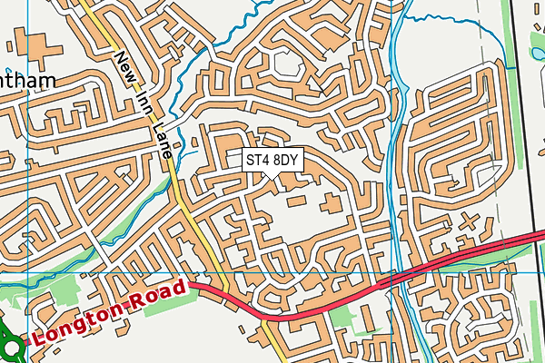 ST4 8DY map - OS VectorMap District (Ordnance Survey)