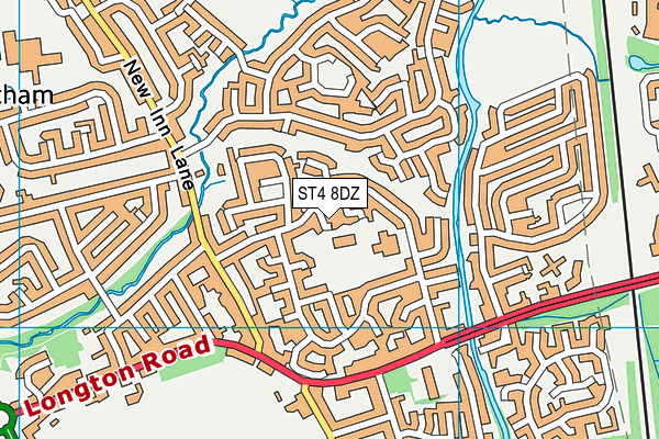 ST4 8DZ map - OS VectorMap District (Ordnance Survey)