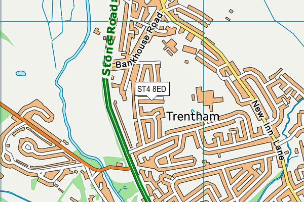 ST4 8ED map - OS VectorMap District (Ordnance Survey)
