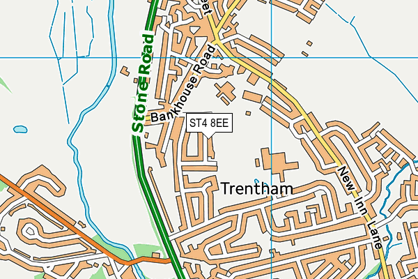 ST4 8EE map - OS VectorMap District (Ordnance Survey)