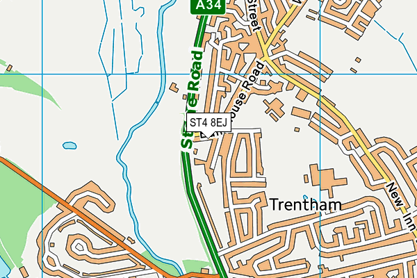 ST4 8EJ map - OS VectorMap District (Ordnance Survey)
