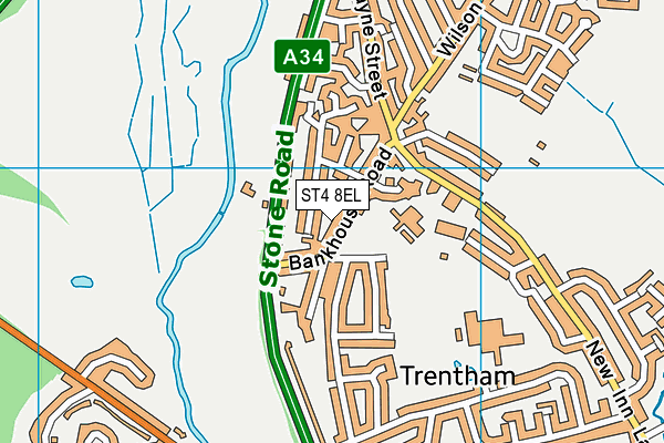 ST4 8EL map - OS VectorMap District (Ordnance Survey)